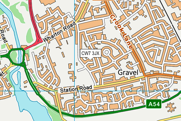 CW7 3JX map - OS VectorMap District (Ordnance Survey) CW7 3JX map - OS VectorMap District (Ordnance Survey)
