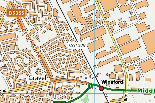 CW7 3LW map - OS VectorMap District (Ordnance Survey) CW7 3LW map - OS VectorMap District (Ordnance Survey)