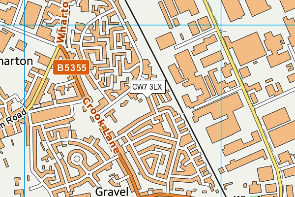 CW7 3LX map - OS VectorMap District (Ordnance Survey) CW7 3LX map - OS VectorMap District (Ordnance Survey)