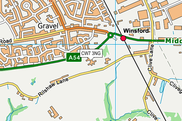CW7 3NG map - OS VectorMap District (Ordnance Survey) CW7 3NG map - OS VectorMap District (Ordnance Survey)