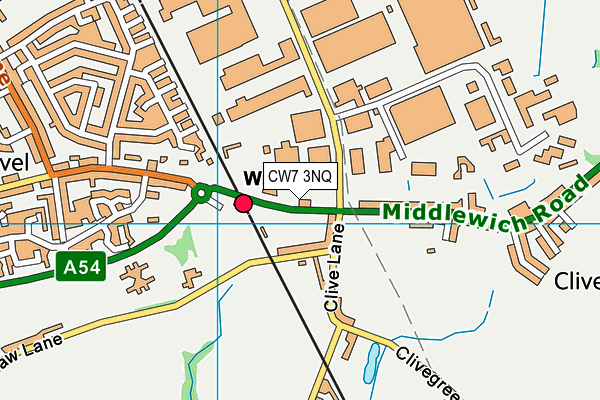 CW7 3NQ map - OS VectorMap District (Ordnance Survey) CW7 3NQ map - OS VectorMap District (Ordnance Survey)