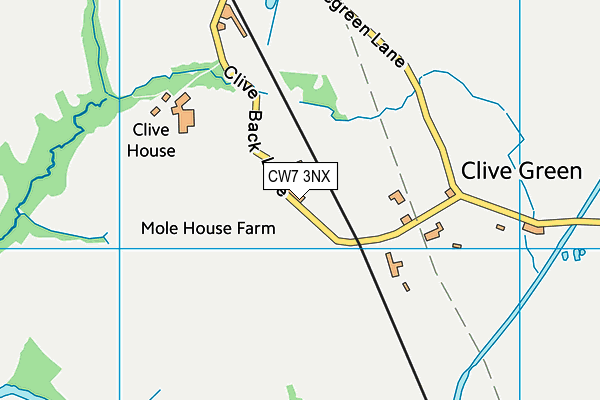 CW7 3NX map - OS VectorMap District (Ordnance Survey) CW7 3NX map - OS VectorMap District (Ordnance Survey)