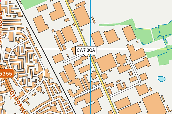 CW7 3QA map - OS VectorMap District (Ordnance Survey) CW7 3QA map - OS VectorMap District (Ordnance Survey)