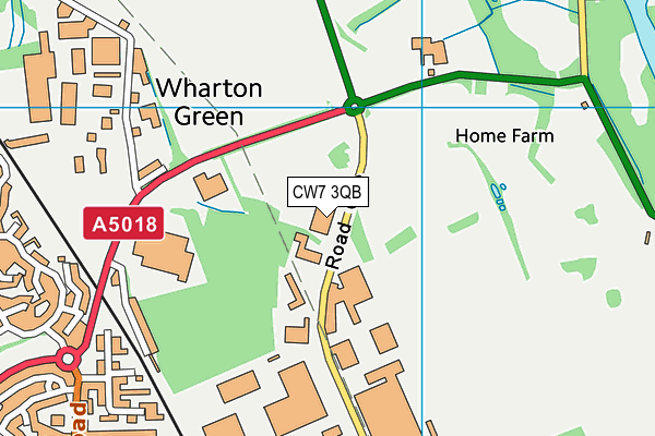 CW7 3QB map - OS VectorMap District (Ordnance Survey) CW7 3QB map - OS VectorMap District (Ordnance Survey)