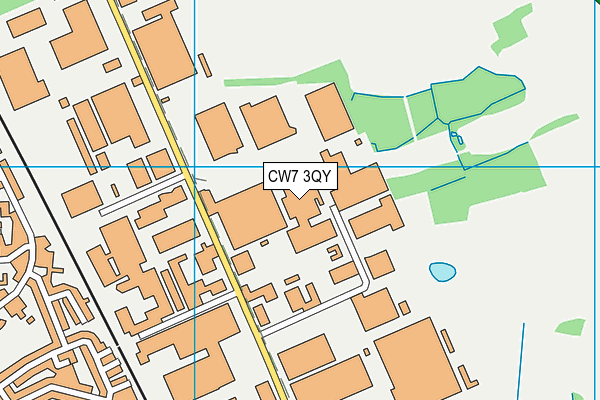 CW7 3QY map - OS VectorMap District (Ordnance Survey) CW7 3QY map - OS VectorMap District (Ordnance Survey)