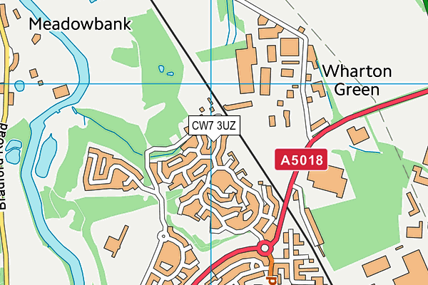 CW7 3UZ map - OS VectorMap District (Ordnance Survey) CW7 3UZ map - OS VectorMap District (Ordnance Survey)