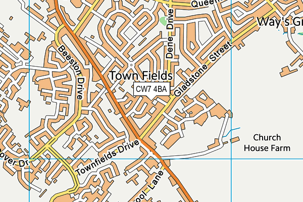 CW7 4BA map - OS VectorMap District (Ordnance Survey) CW7 4BA map - OS VectorMap District (Ordnance Survey)