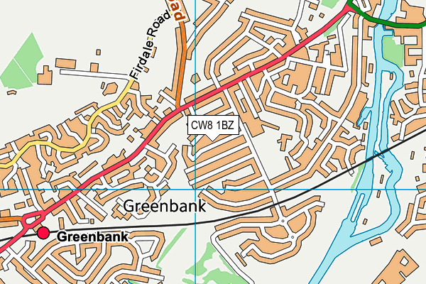 CW8 1BZ map - OS VectorMap District (Ordnance Survey)