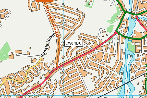 CW8 1DX map - OS VectorMap District (Ordnance Survey)