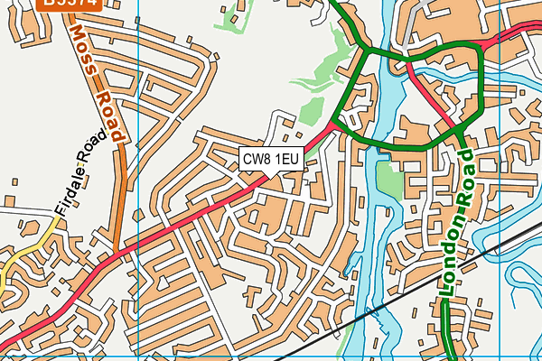 CW8 1EU map - OS VectorMap District (Ordnance Survey)