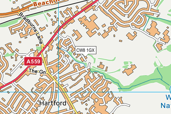 CW8 1GX map - OS VectorMap District (Ordnance Survey) CW8 1GX map - OS VectorMap District (Ordnance Survey)