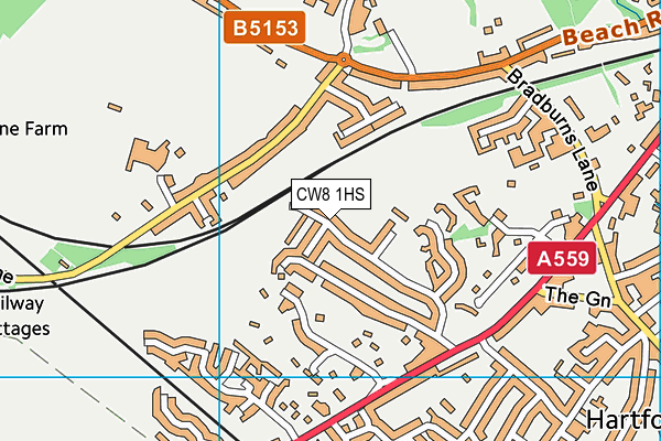 CW8 1HS map - OS VectorMap District (Ordnance Survey) CW8 1HS map - OS VectorMap District (Ordnance Survey)