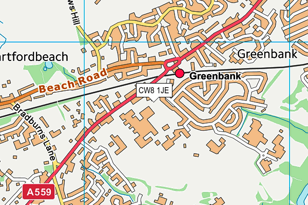CW8 1JE map - OS VectorMap District (Ordnance Survey) CW8 1JE map - OS VectorMap District (Ordnance Survey)