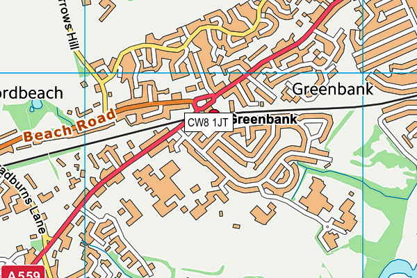 CW8 1JT map - OS VectorMap District (Ordnance Survey) CW8 1JT map - OS VectorMap District (Ordnance Survey)