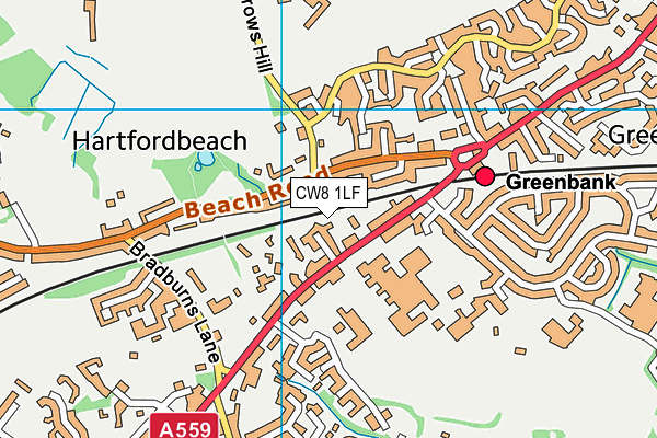 CW8 1LF map - OS VectorMap District (Ordnance Survey) CW8 1LF map - OS VectorMap District (Ordnance Survey)