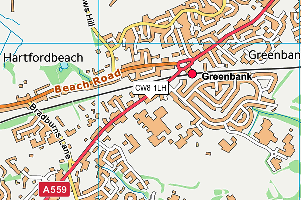 CW8 1LH map - OS VectorMap District (Ordnance Survey) CW8 1LH map - OS VectorMap District (Ordnance Survey)