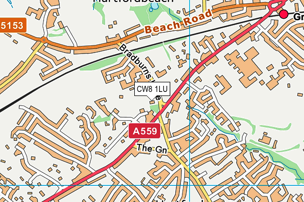 CW8 1LU map - OS VectorMap District (Ordnance Survey)