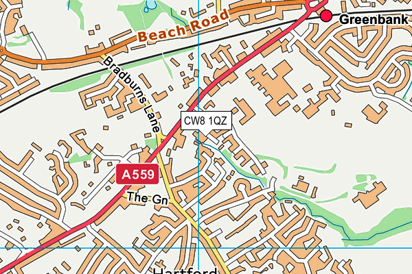 CW8 1QZ map - OS VectorMap District (Ordnance Survey) CW8 1QZ map - OS VectorMap District (Ordnance Survey)