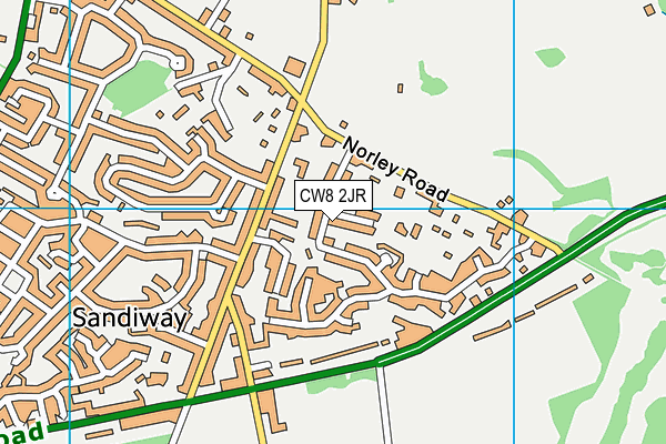 CW8 2JR map - OS VectorMap District (Ordnance Survey)