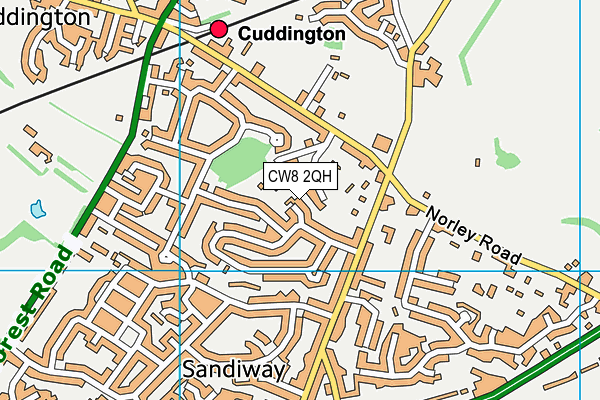 CW8 2QH map - OS VectorMap District (Ordnance Survey)