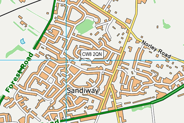 CW8 2QN map - OS VectorMap District (Ordnance Survey)