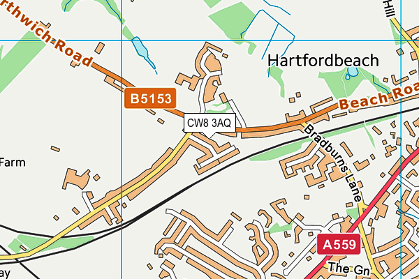 CW8 3AQ map - OS VectorMap District (Ordnance Survey) CW8 3AQ map - OS VectorMap District (Ordnance Survey)