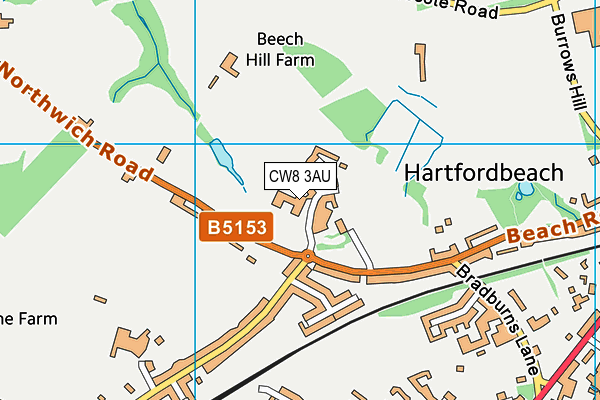 CW8 3AU map - OS VectorMap District (Ordnance Survey) CW8 3AU map - OS VectorMap District (Ordnance Survey)