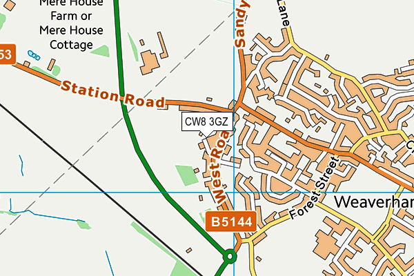 CW8 3GZ map - OS VectorMap District (Ordnance Survey) CW8 3GZ map - OS VectorMap District (Ordnance Survey)