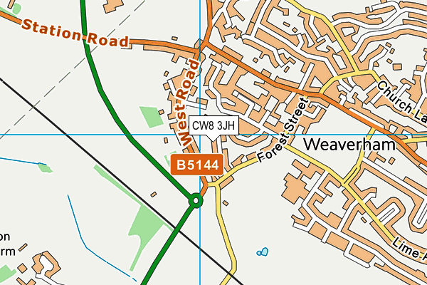 CW8 3JH map - OS VectorMap District (Ordnance Survey) CW8 3JH map - OS VectorMap District (Ordnance Survey)
