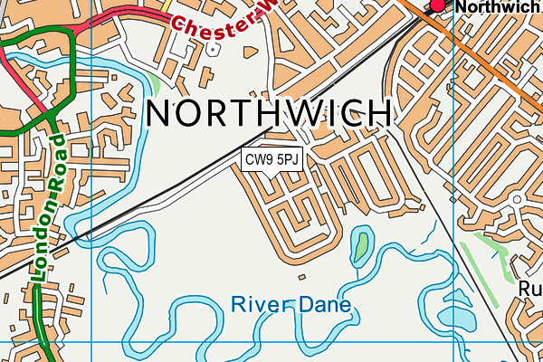 CW9 5PJ map - OS VectorMap District (Ordnance Survey) CW9 5PJ map - OS VectorMap District (Ordnance Survey)