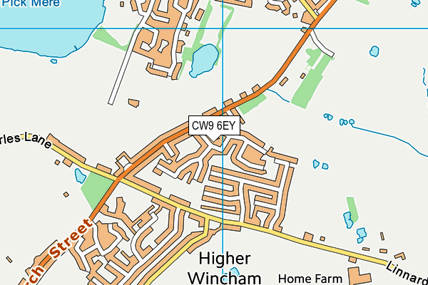 CW9 6EY map - OS VectorMap District (Ordnance Survey) CW9 6EY map - OS VectorMap District (Ordnance Survey)