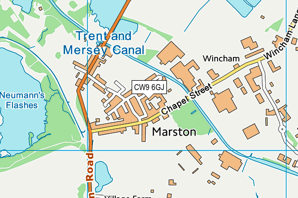 CW9 6GJ map - OS VectorMap District (Ordnance Survey) CW9 6GJ map - OS VectorMap District (Ordnance Survey)