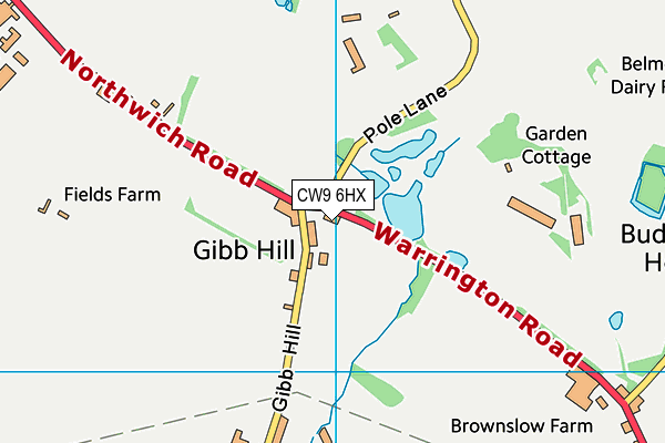 CW9 6HX map - OS VectorMap District (Ordnance Survey)