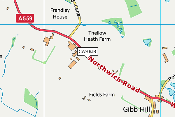 CW9 6JB map - OS VectorMap District (Ordnance Survey) CW9 6JB map - OS VectorMap District (Ordnance Survey)