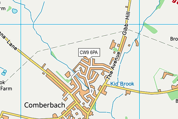 CW9 6PA map - OS VectorMap District (Ordnance Survey) CW9 6PA map - OS VectorMap District (Ordnance Survey)