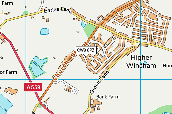 CW9 6PZ map - OS VectorMap District (Ordnance Survey) CW9 6PZ map - OS VectorMap District (Ordnance Survey)