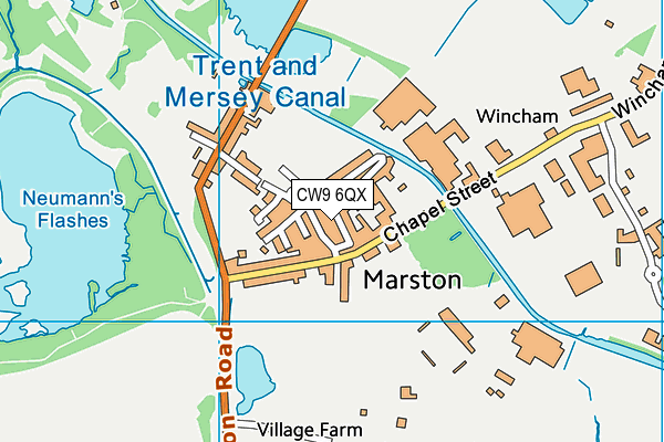 CW9 6QX map - OS VectorMap District (Ordnance Survey) CW9 6QX map - OS VectorMap District (Ordnance Survey)