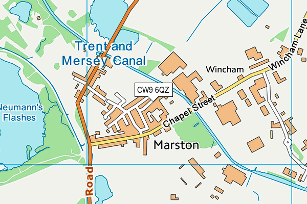 CW9 6QZ map - OS VectorMap District (Ordnance Survey) CW9 6QZ map - OS VectorMap District (Ordnance Survey)