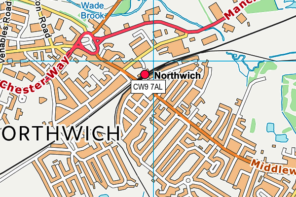 CW9 7AL map - OS VectorMap District (Ordnance Survey)