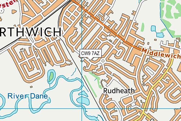 CW9 7AZ map - OS VectorMap District (Ordnance Survey) CW9 7AZ map - OS VectorMap District (Ordnance Survey)