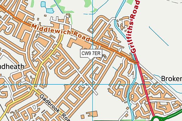 CW9 7ER map - OS VectorMap District (Ordnance Survey) CW9 7ER map - OS VectorMap District (Ordnance Survey)