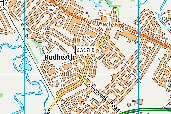 CW9 7HB map - OS VectorMap District (Ordnance Survey) CW9 7HB map - OS VectorMap District (Ordnance Survey)