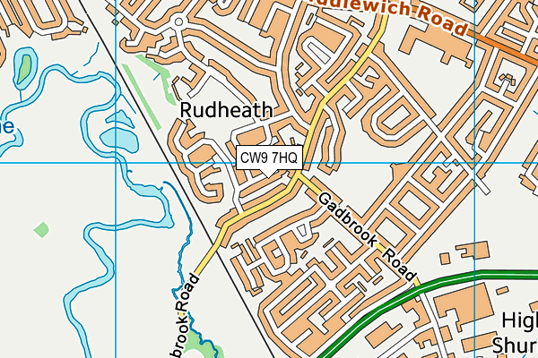 CW9 7HQ map - OS VectorMap District (Ordnance Survey) CW9 7HQ map - OS VectorMap District (Ordnance Survey)