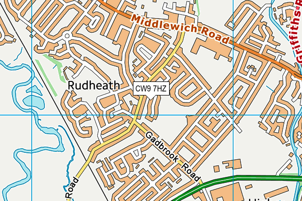 CW9 7HZ map - OS VectorMap District (Ordnance Survey) CW9 7HZ map - OS VectorMap District (Ordnance Survey)