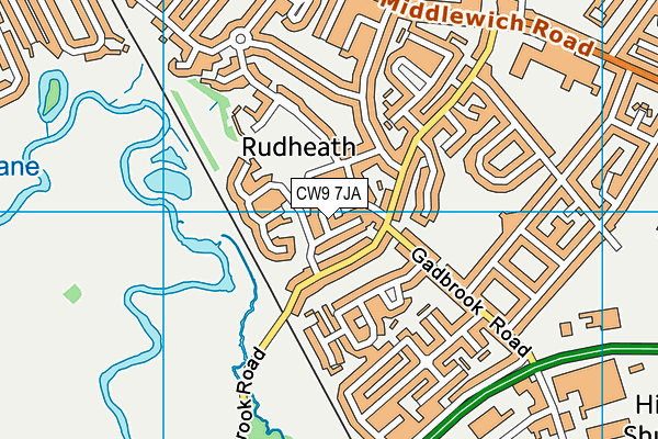 CW9 7JA map - OS VectorMap District (Ordnance Survey) CW9 7JA map - OS VectorMap District (Ordnance Survey)