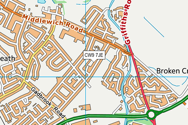 CW9 7JE map - OS VectorMap District (Ordnance Survey) CW9 7JE map - OS VectorMap District (Ordnance Survey)