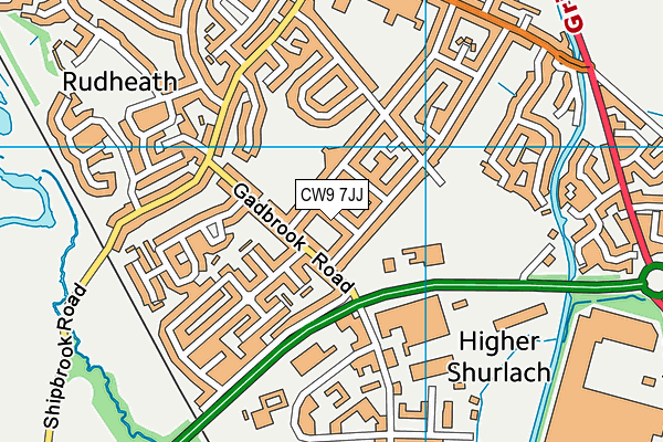 CW9 7JJ map - OS VectorMap District (Ordnance Survey) CW9 7JJ map - OS VectorMap District (Ordnance Survey)