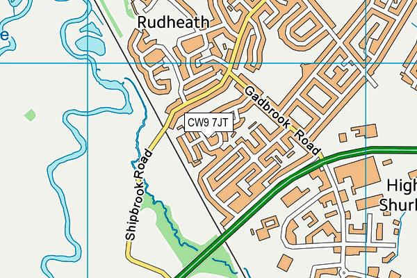 CW9 7JT map - OS VectorMap District (Ordnance Survey) CW9 7JT map - OS VectorMap District (Ordnance Survey)