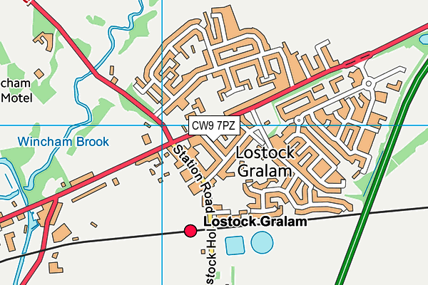 CW9 7PZ map - OS VectorMap District (Ordnance Survey) CW9 7PZ map - OS VectorMap District (Ordnance Survey)