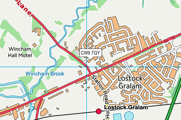 CW9 7QY map - OS VectorMap District (Ordnance Survey)